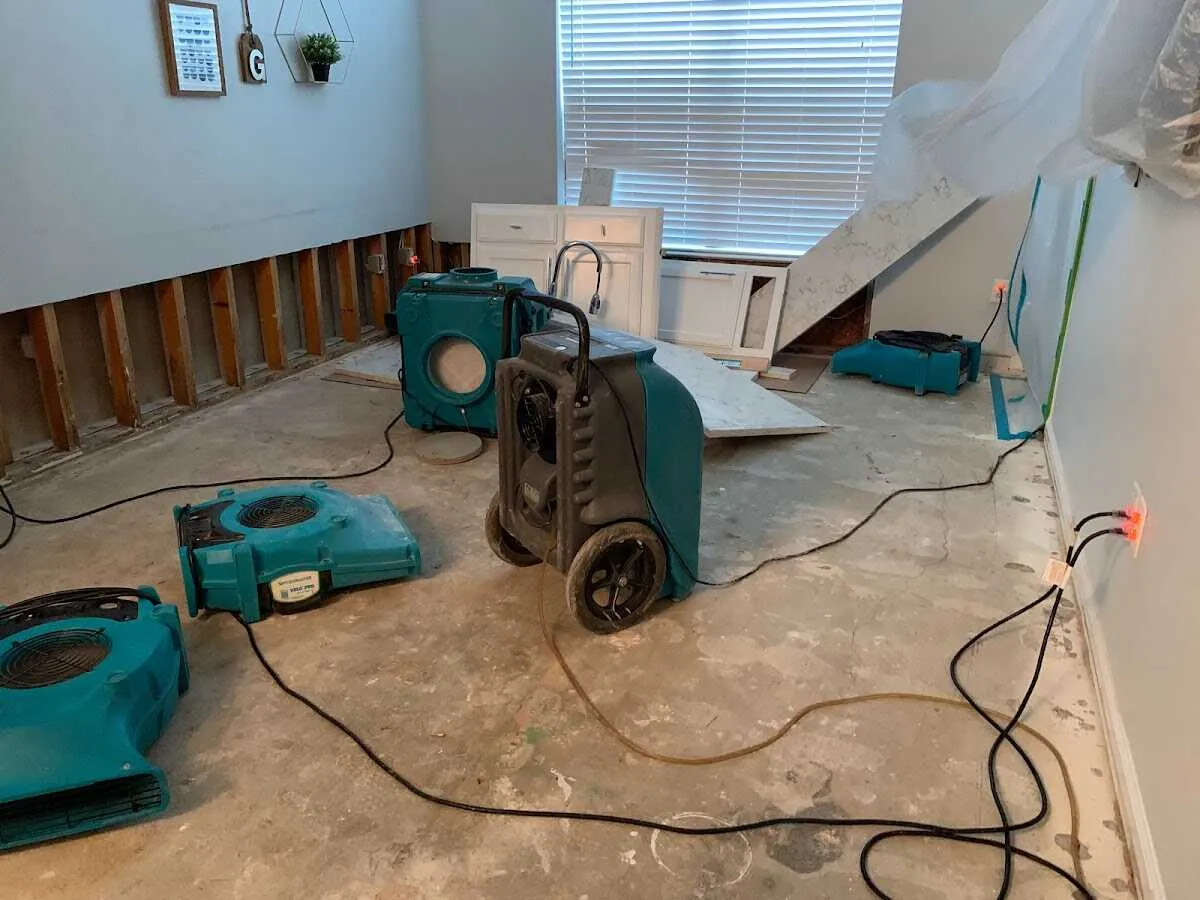 Dehumidifier in flood-cut room for Water Extraction & Removal in Markham